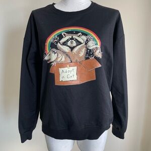 (L) Black Adopt a Cat Sweatshirt